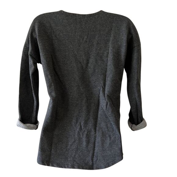 H & M Divided Size 2 Gray Jewel Embellished Knit Top Pullover Y2K - Picture 3 of 9